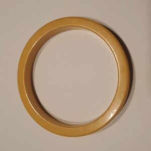 1940s Bakelite Yellow Bangle Bracelet 3 Inch Outside 2.5 Inches Inside